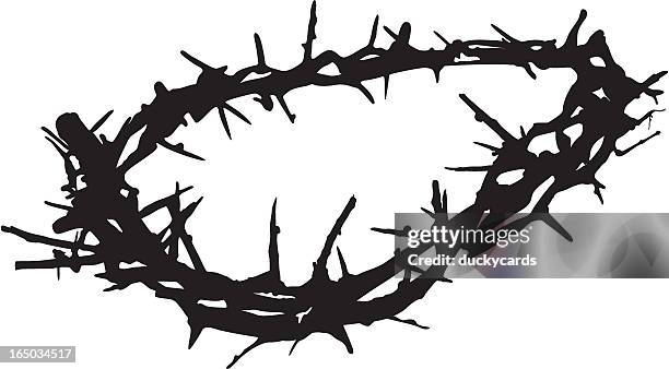 stockillustraties, clipart, cartoons en iconen met crown of thorns - doornenkroon religieuze uitrusting