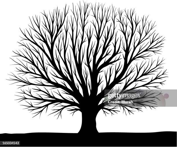 stockillustraties, clipart, cartoons en iconen met artificial tree silhouette - kale boom