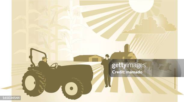 agriculture: what will this season bring? - looking over fence stock illustrations
