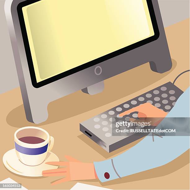Coffee Computer Visual Computer Coffee Man High-Res Vector Graphic - Getty Images