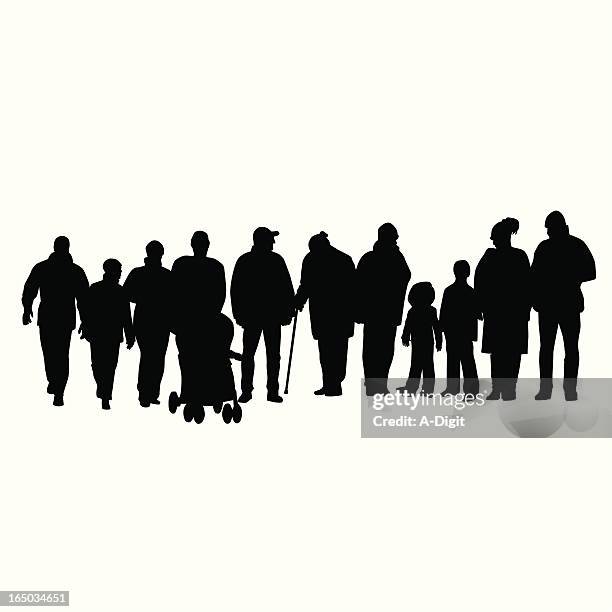 young old vector silhouette - bad posture stock illustrations