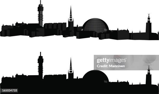 view - stockholm - stockholm cathedral stock illustrations