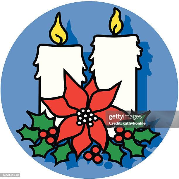 weihnachten kerzen-symbol - tischdekoration stock-grafiken, -clipart, -cartoons und -symbole