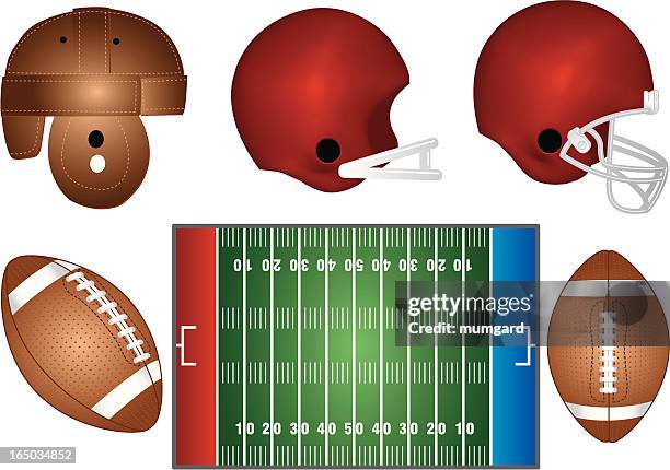 american football - vector elements - leather stitching stock illustrations