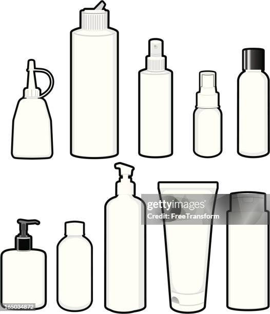 plastic bottle template - sunscreen bottle stock illustrations