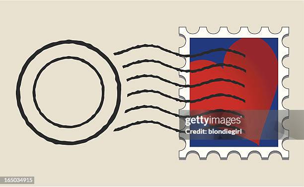 love letter - postmark stock illustrations