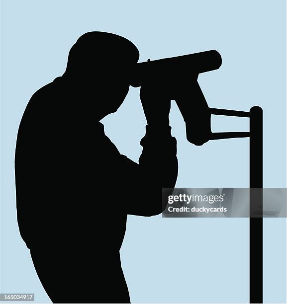 telescope - old man watch stock illustrations