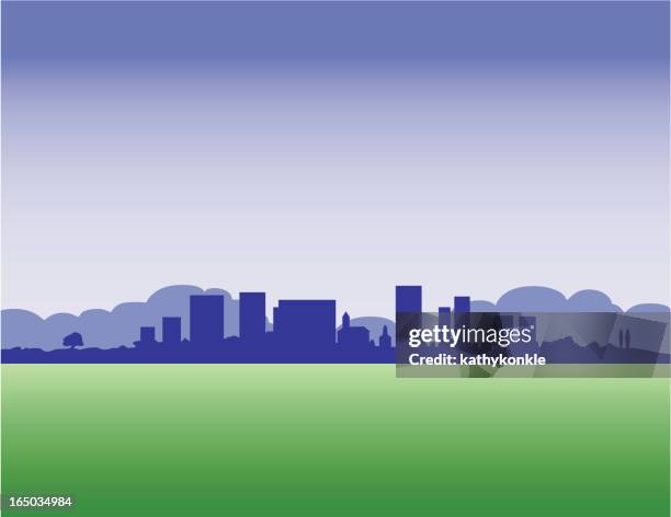 small city view - suburban background stock illustrations