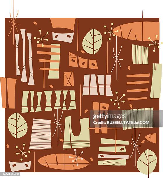 fifties retro brown pattern - 1960 2005 stock illustrations