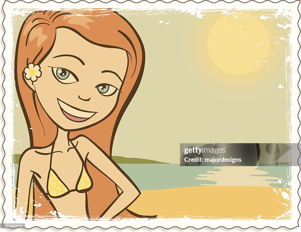 Beach Girl Postcard