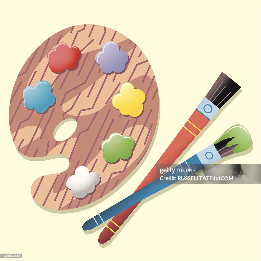 Paleta de tinta amarela