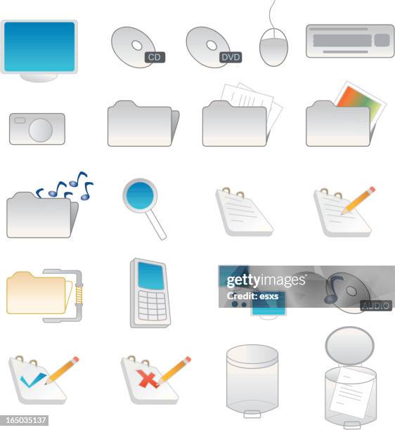 3d web icons - camera screen white background stock illustrations