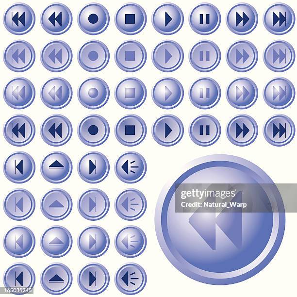 music buttons sec - rewind stock illustrations