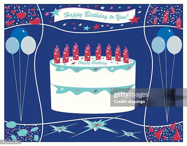 birthday greeting - surprise birthday party stock illustrations