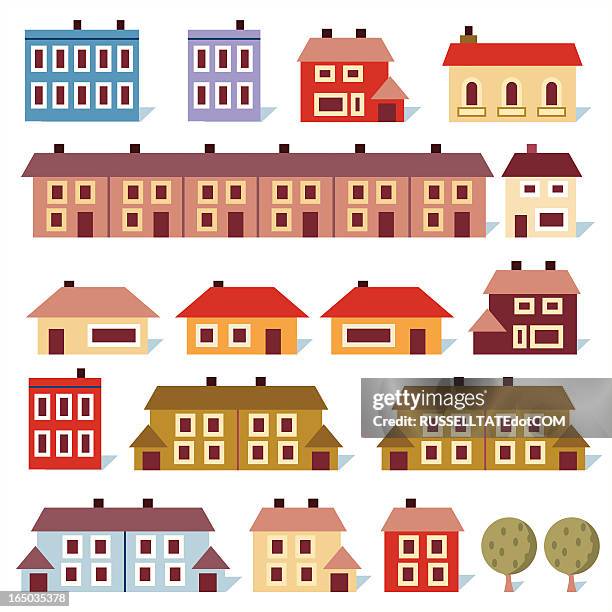 happy house - civic buildings stock illustrations