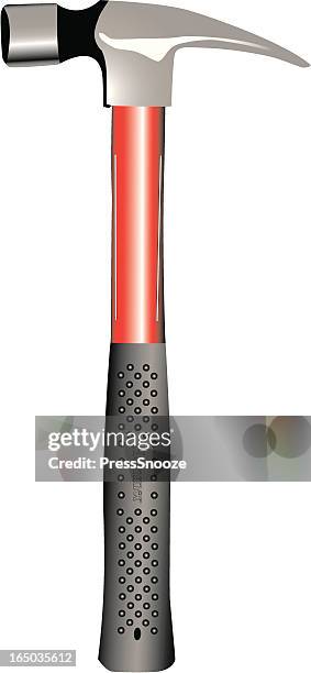 simple hammer with bronze and black handle - holding blunt stock illustrations
