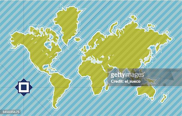 ilustrações de stock, clip art, desenhos animados e ícones de mapa do mundo de 45 graus - mapa mundi