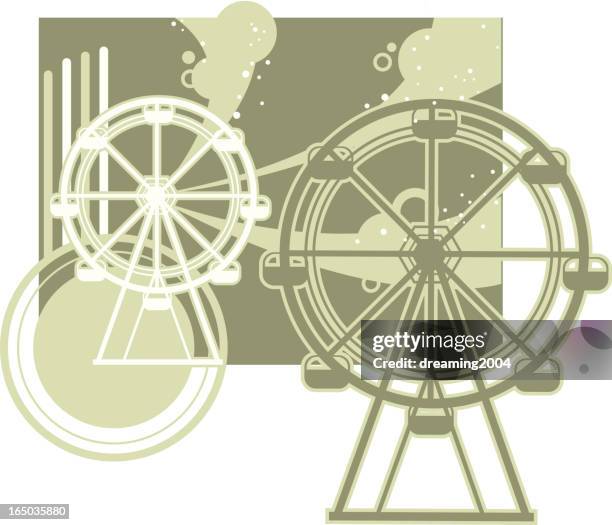funky ferris wheel - playground background stock illustrations