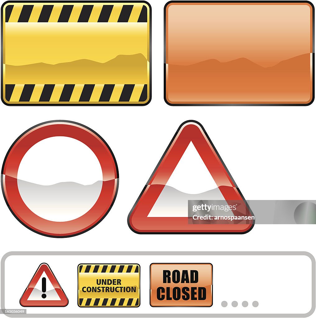 Basic Collection Of Shiny Warning Signs High-Res Vector Graphic - Getty ...