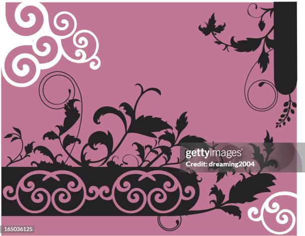 elegant flower background - fairy garden stock illustrations