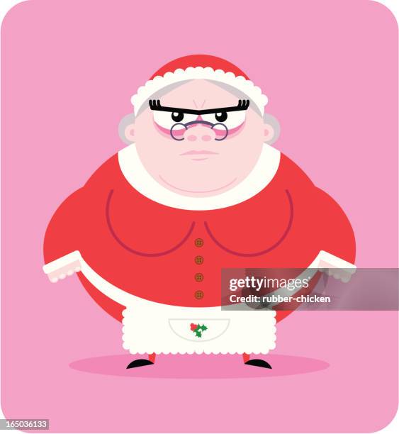 ilustrações, clipart, desenhos animados e ícones de mamãe noel - fat female cartoon characters