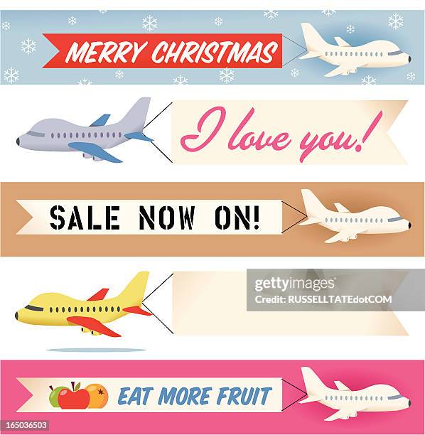 plane and simple message - visual tricks stock illustrations