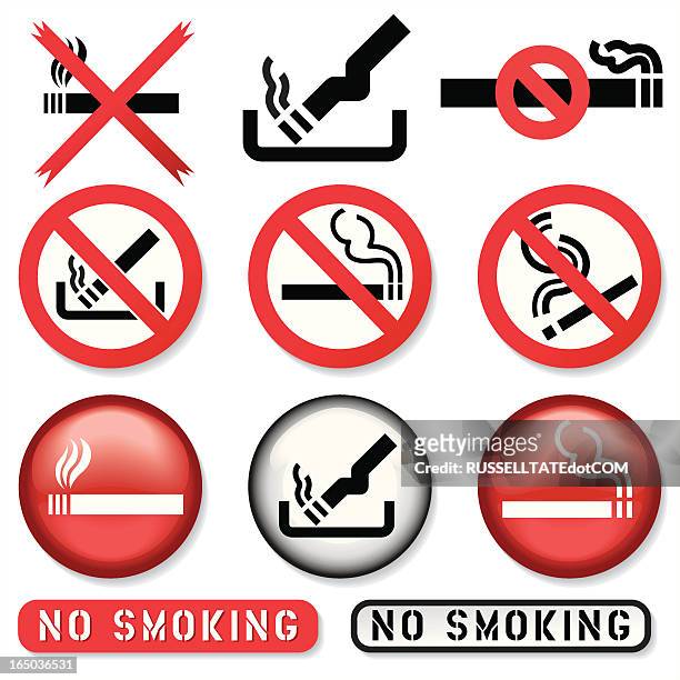 no smoking icons - osha placard stock illustrations