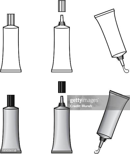 stockillustraties, clipart, cartoons en iconen met tube - paint tube