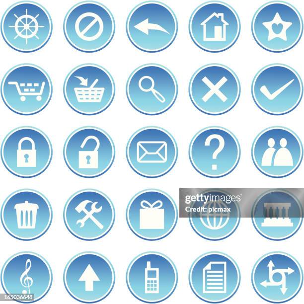 icon set 005 - security settings stock illustrations