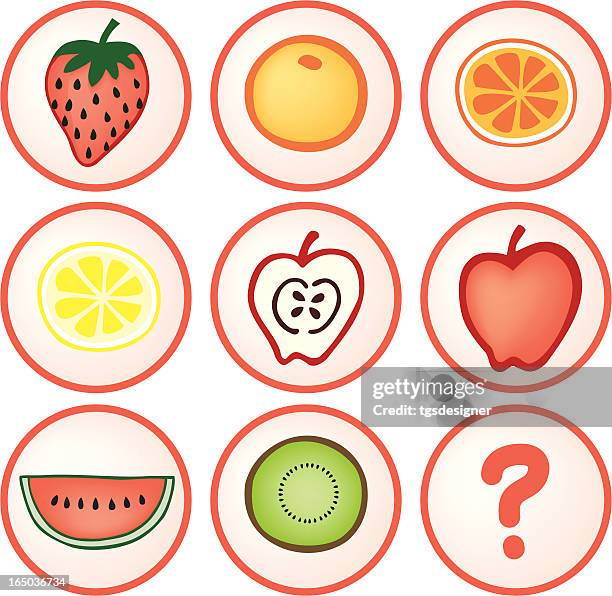 fruity icons - lemon cake slice stock illustrations