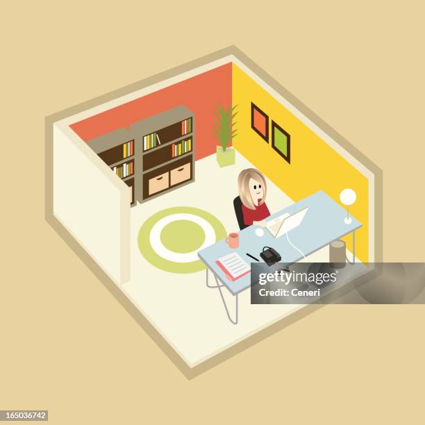 chic cube - small office stock illustrations