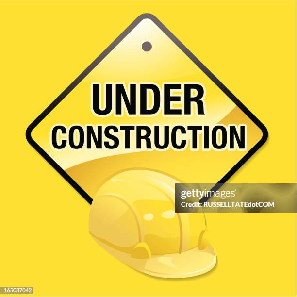 under construction yellow - plastics processing stock illustrations