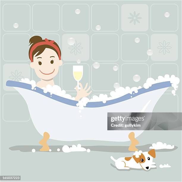 the perfect bubble bath - hydrotherapy 幅插畫檔、美工圖案、卡通及圖標