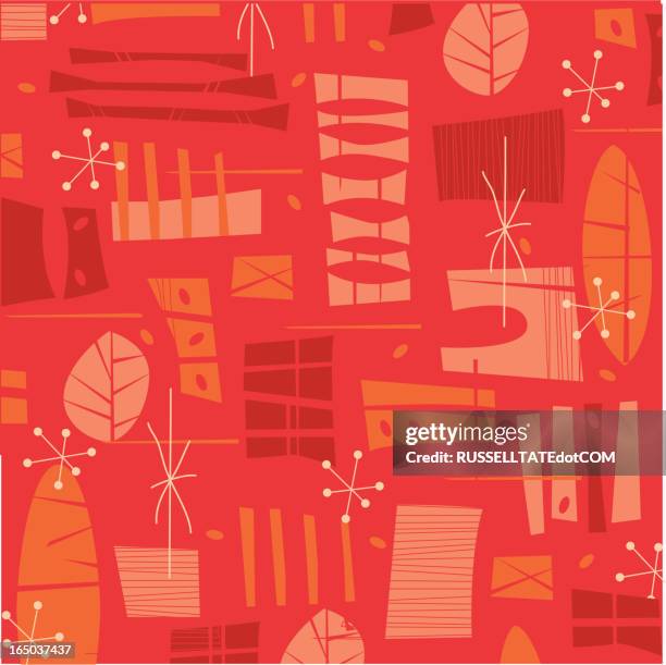 fifties retro red pattern - 1960 stock illustrations
