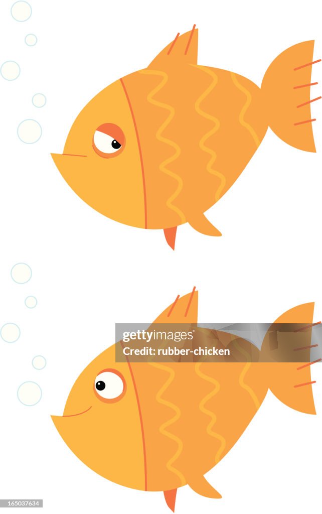 Happy and sad fish
