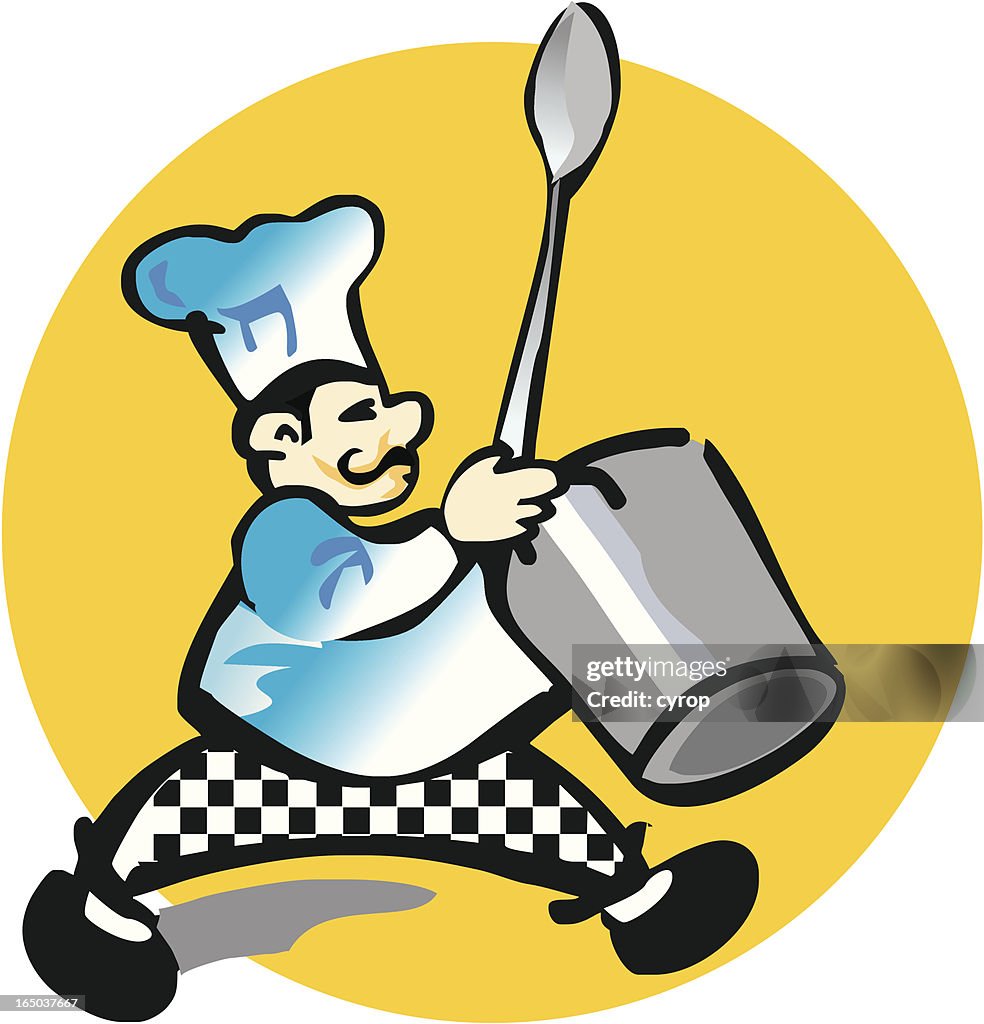 Cook Rushing Cartoon Cartoon Cook High-Res Vector Graphic - Getty Images