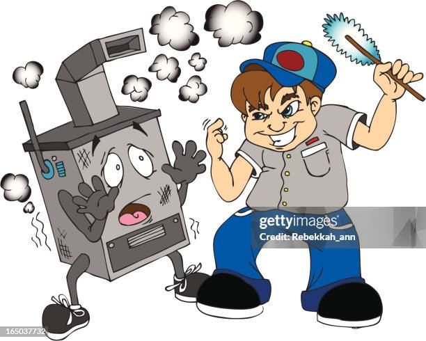 furnace cleaner - furnace stock illustrations