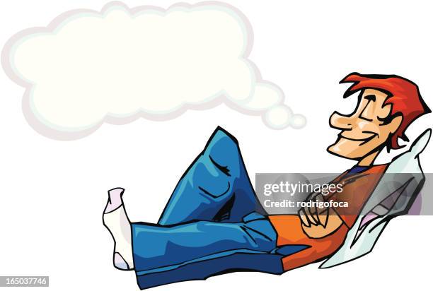 dreamer man - projection face stock illustrations