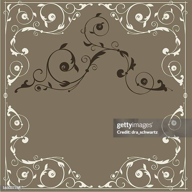 floral ornament #408, vector - vintage scroll stock illustrations
