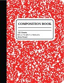 School Marble Composition Book -Red (vector)