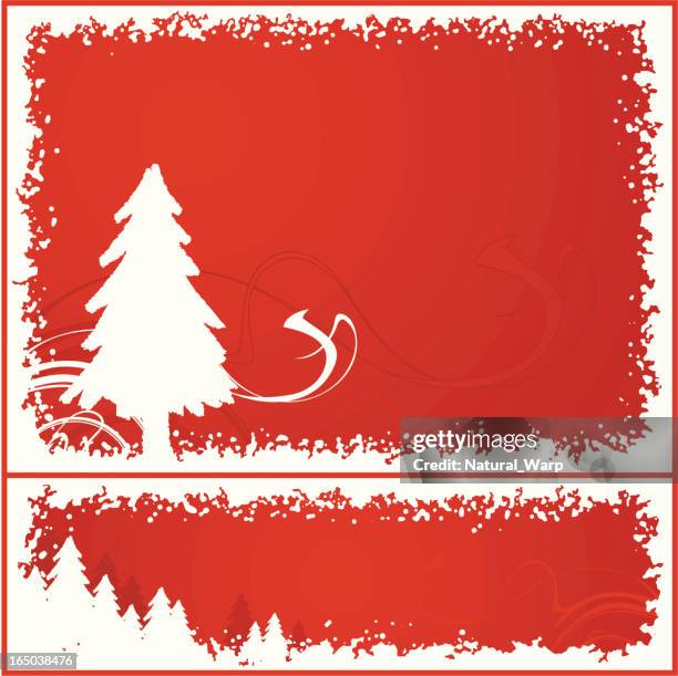 xmas frame - snow window stock illustrations