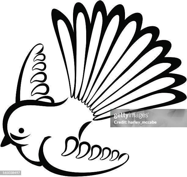 fantail - harley bird stock illustrations