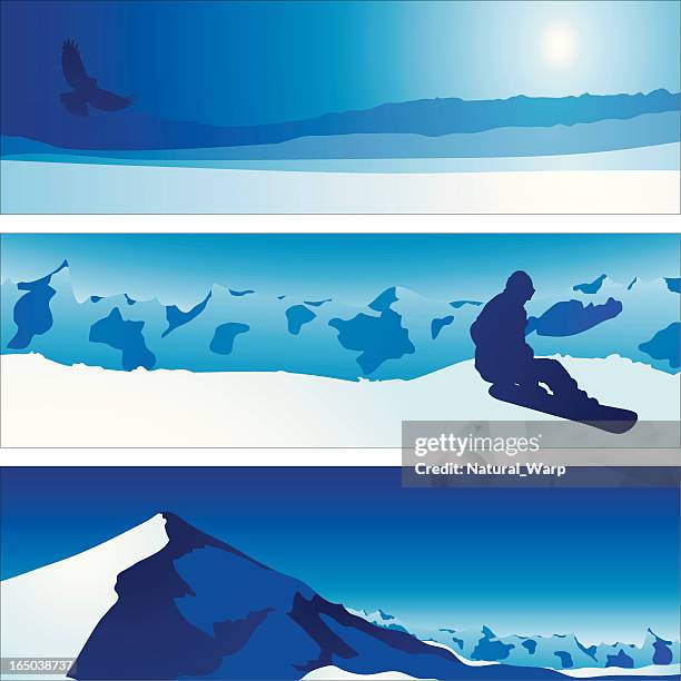 snowboard valley - cold fx stock illustrations