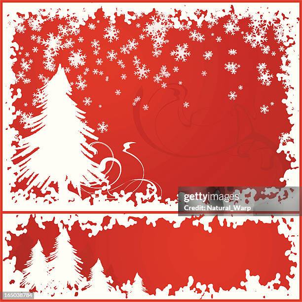 xmas frame - snow window stock illustrations