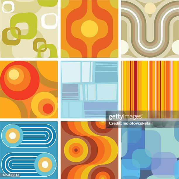 seamless retro wallpaper tiles - 60's stock illustrations