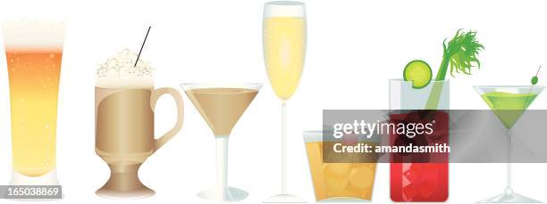 drinks o' plenty - coffee drink stock illustrations