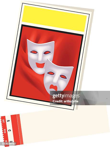 playbill and ticket with area for personalization - school play stock illustrations