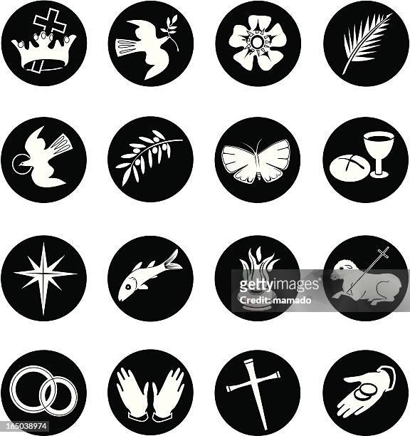 christian icons - holy spirit pentecost stock illustrations