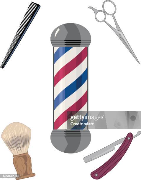 barber shop - shaving brush stock illustrations
