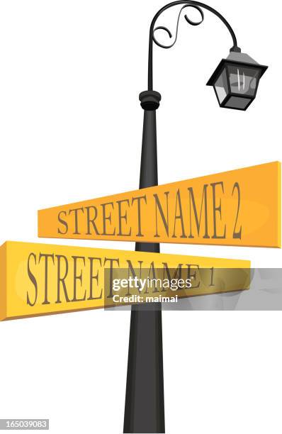 street signs at an intersection or corner - avenue sign stock illustrations